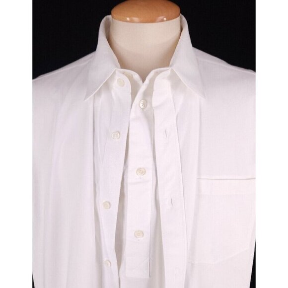 Valentino Double Layer Short Sleeve Overshirt Size 40 M Mens White - Picture 2 of 13
